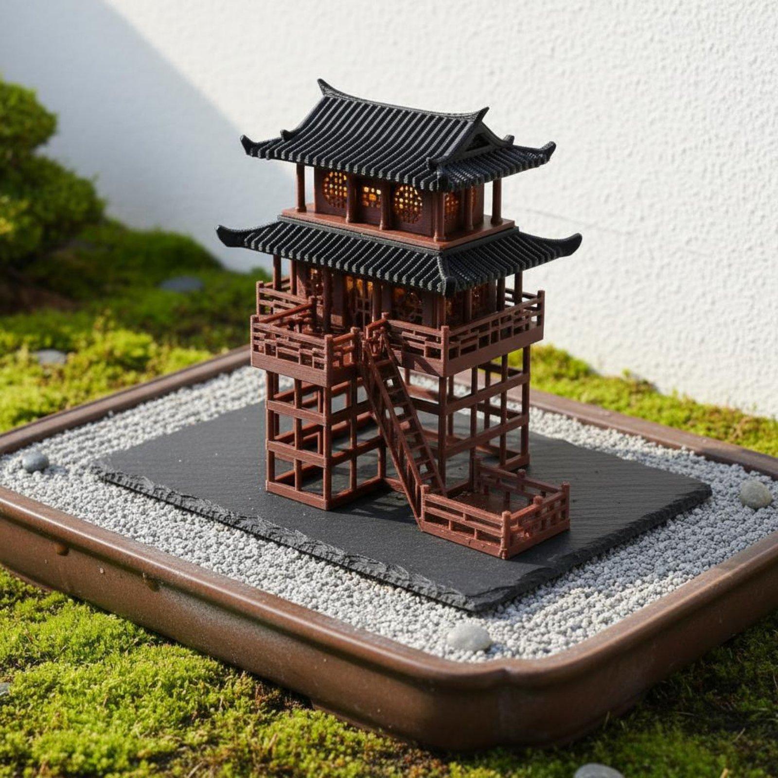 Bonsai Gardener - Miniatura de Pagoda de Plástico para