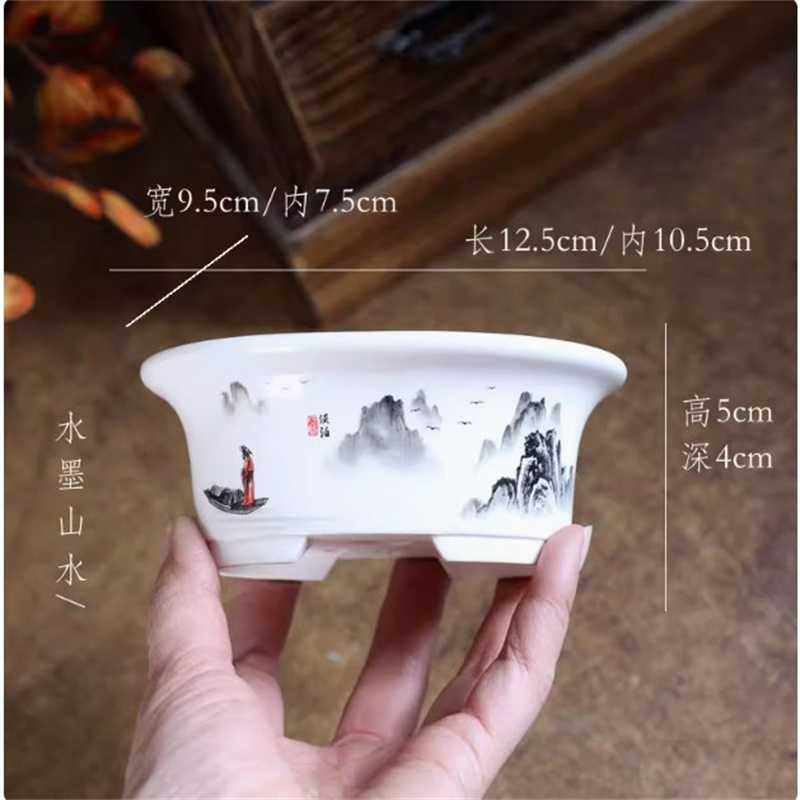Maceta de bonsái ovalada blanc - Bonsai Garden Table reseña y precio